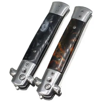 

2Pcs Stainless Steel Combs Foldable Knife Brushes Trimmer Comb Brush Accessories - Black & Imitation Bovine Bone Color