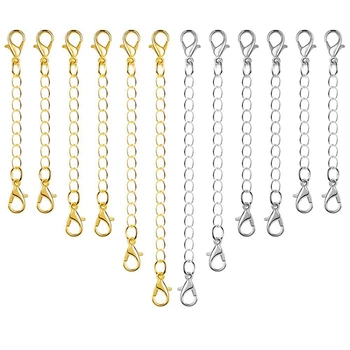 

12Pcs Chain Extender Jewelry Necklace Lobster Clasps And Closures For Necklace Bracelet Jewelry Making Supplies