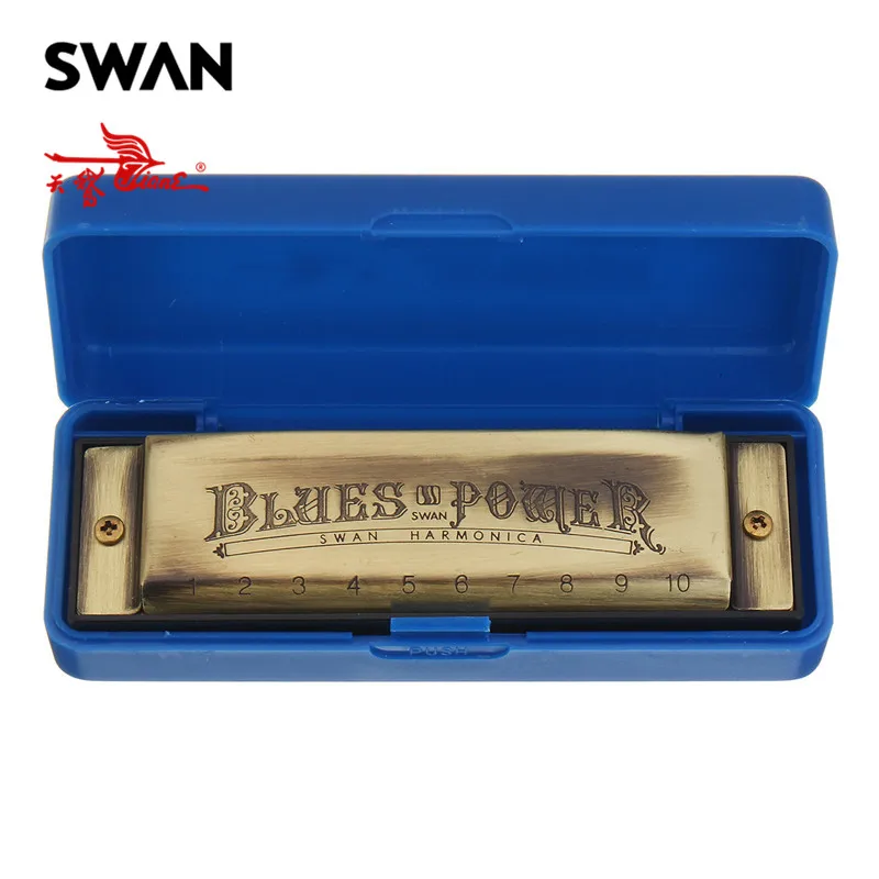 Акустическая гармоника Swan с 10 отверстиями высококлассная музыкальная цвета