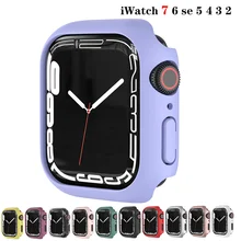 

Cover For Apple Watch 7 Case 45mm 41mm Accessories PC Screen Protector bumper iWatch series 6 se 5 4 3 2 1 44mm 40mm 42mm 38mm