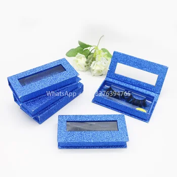

Custom LashBox Royal Blue Rectangle Lash Case Mink Lashes Natural False Eyelashes Lashes Soft Fake Eyelash Extension Makeup