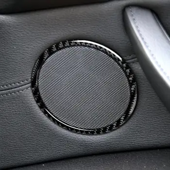 

Carbon Fiber For BMW X5 X6 F15 F16 E70 E71 Accessories Car Styling Car Audio Speaker Car Door Loudspeaker Trim Ring Sticker