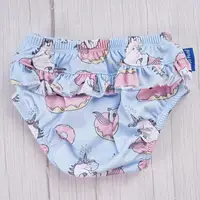 HappyFlute New 3Sizes 6-25Kg Soft Waterproof Swimming Pants Flower Wavy Edge Baby Girl's Printed Cloth Diaper Beach Pants 2