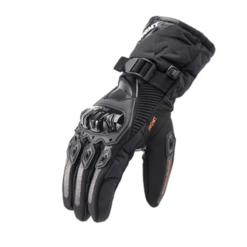 Водонепроницаемые мотоциклетные перчатки зима осень ветрозащитные теплые перчатки Moto Luvas сенсорный экран Защитные перчатки безопасное снаряжение мотоциклы - Цвет: black