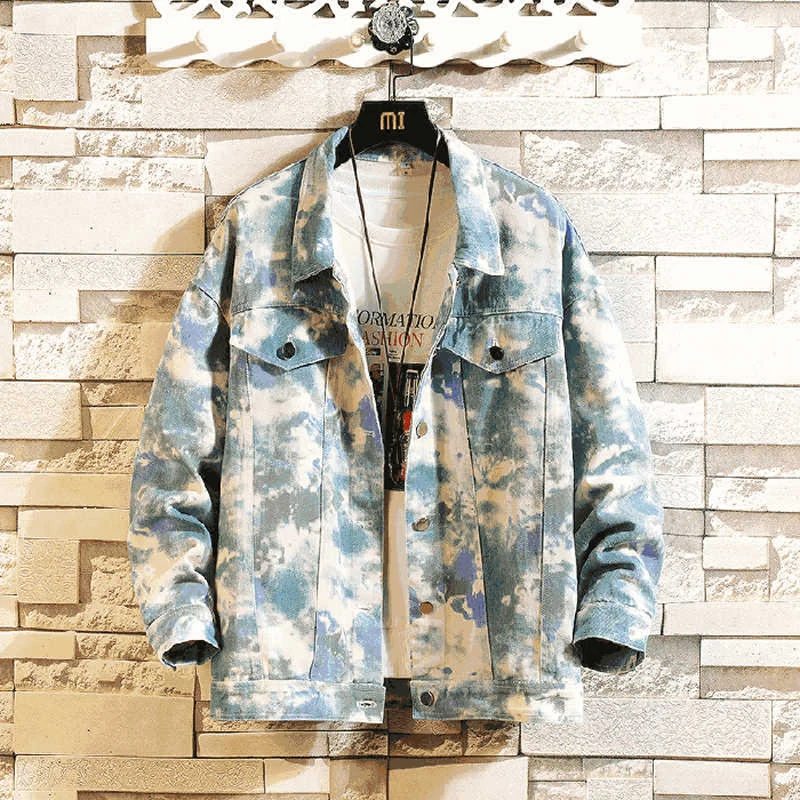 

Men's black camouflage denim jacket spring and autumn casual jacket 2020 new men's large size tooling all-match handsome denim j
