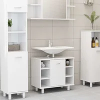 Bathroom Cabinet Glossy White 60X32X53.5 CM Chipboard 1