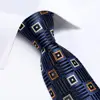 DiBanGu 8cm Blue Plaid Paisley Dot 100% Silk Men Tie Business Formal Wedding Party Necktie Hanky Cufflinks Set Mens Ties Gift ► Photo 3/6