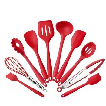 

Color Boxed Silicone Kitchen Utensils Set Of 10 Non-stick Pans Kitchen Tools Baking Utensils