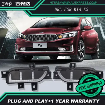 

Free shipping ! 12V 6000k LED DRL Daytime running light for KIA K3 DRL 2015 2016 fog lamp frame Fog light Car styling
