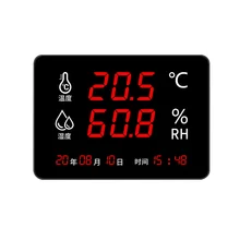 

ASAIR Indoor Thermometer Hygrometer Real-time Tumidity Temperature Meter LED Electronic Monitor with Clock
