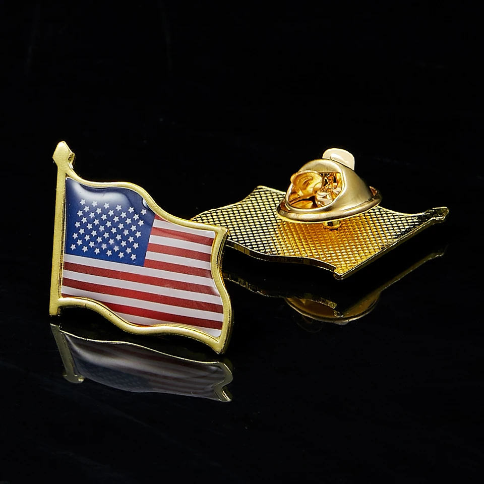 Американский флаг шляпа галстук бейдж 3D Мах лацкан булавка США краска