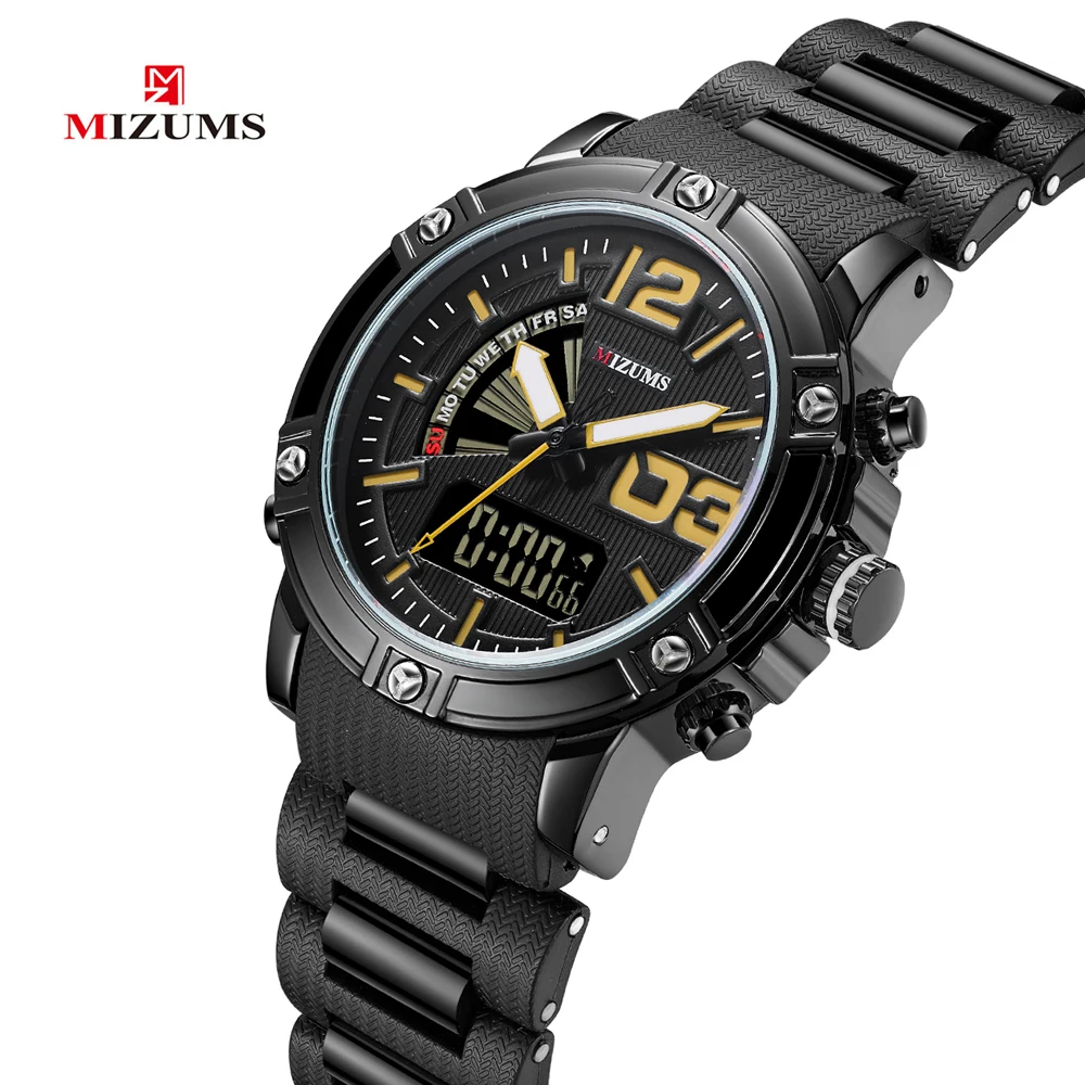 MIZUMS Quartz Analog Digital Sport Watch Men Waterproof Week Display Military Wrist Watches for Man Relogio Masculino Male Clock 21