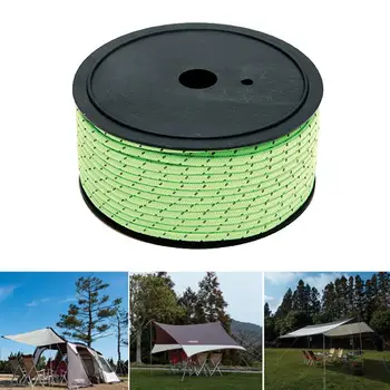 

50M 5mm Outdoor Use Reflective Rope Tent Fixed Rope Guy Lines Bright Color Clothesline Rope for Hiking Camping Outdoor (Green)
