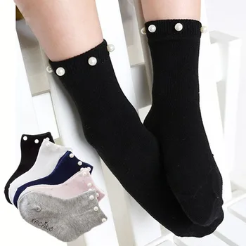 

Cute Newborn Baby Socks Cotton Pearls Children Socks For Princess Toddler Baby Girls Socks Infant Spring Autumn Socks
