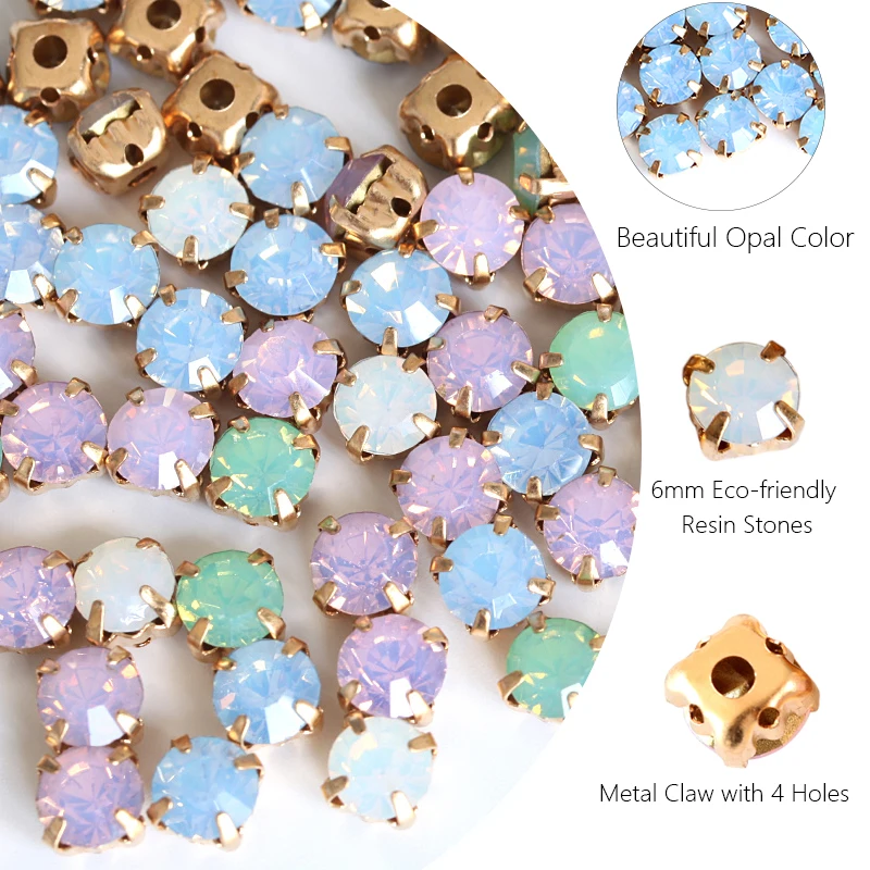 Opal rhinestones with claw