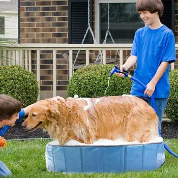 

Pet Dogs Cats Foldable Pet Bath Pool Collapsible Puppy Bathing For Dogs Cats Tub Dog Pool Pool Pet I9H0