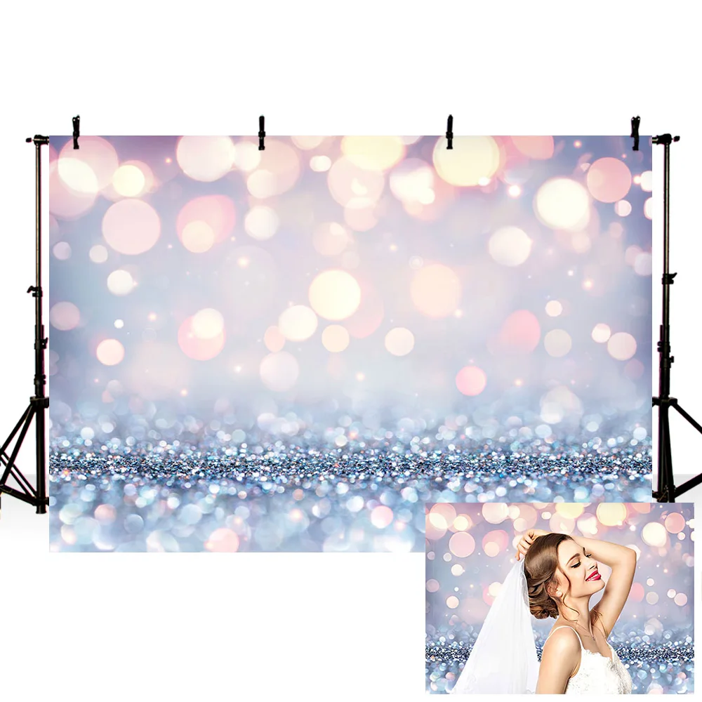 

Mehofond Shiny Glitter Bokeh Dot Backdrops Christmas Snowflake Wedding Birthday Fantasy Photography Backgrounds For Photo Studio