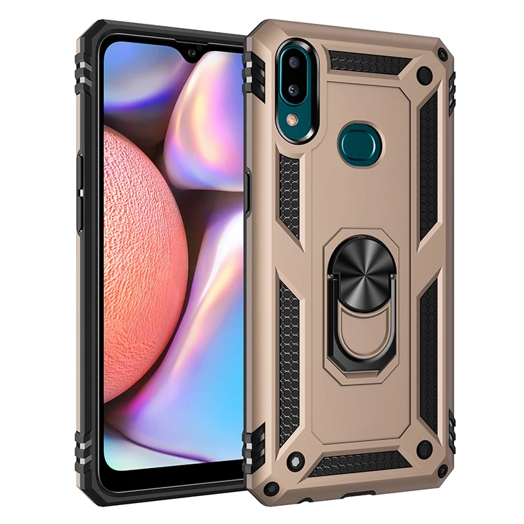 Gold Чехол для samsung Galaxy A50S A30S, роскошный жесткий чехол из ТПУ с металлическим кольцом на палец для Galaxy A20S A40S A10S m30s Coques Fundas - Цвет: Gold