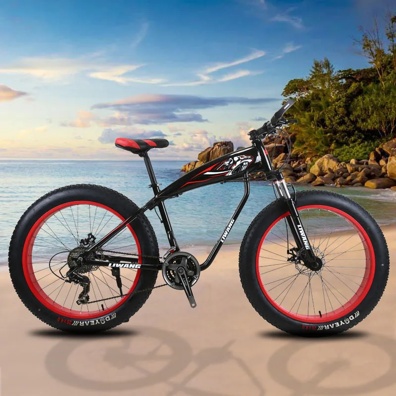 free delivery 26 inch Snowmobile Mountain Bike Wide Tires Disc Brakes Shock Absorption Bicycle Student Support