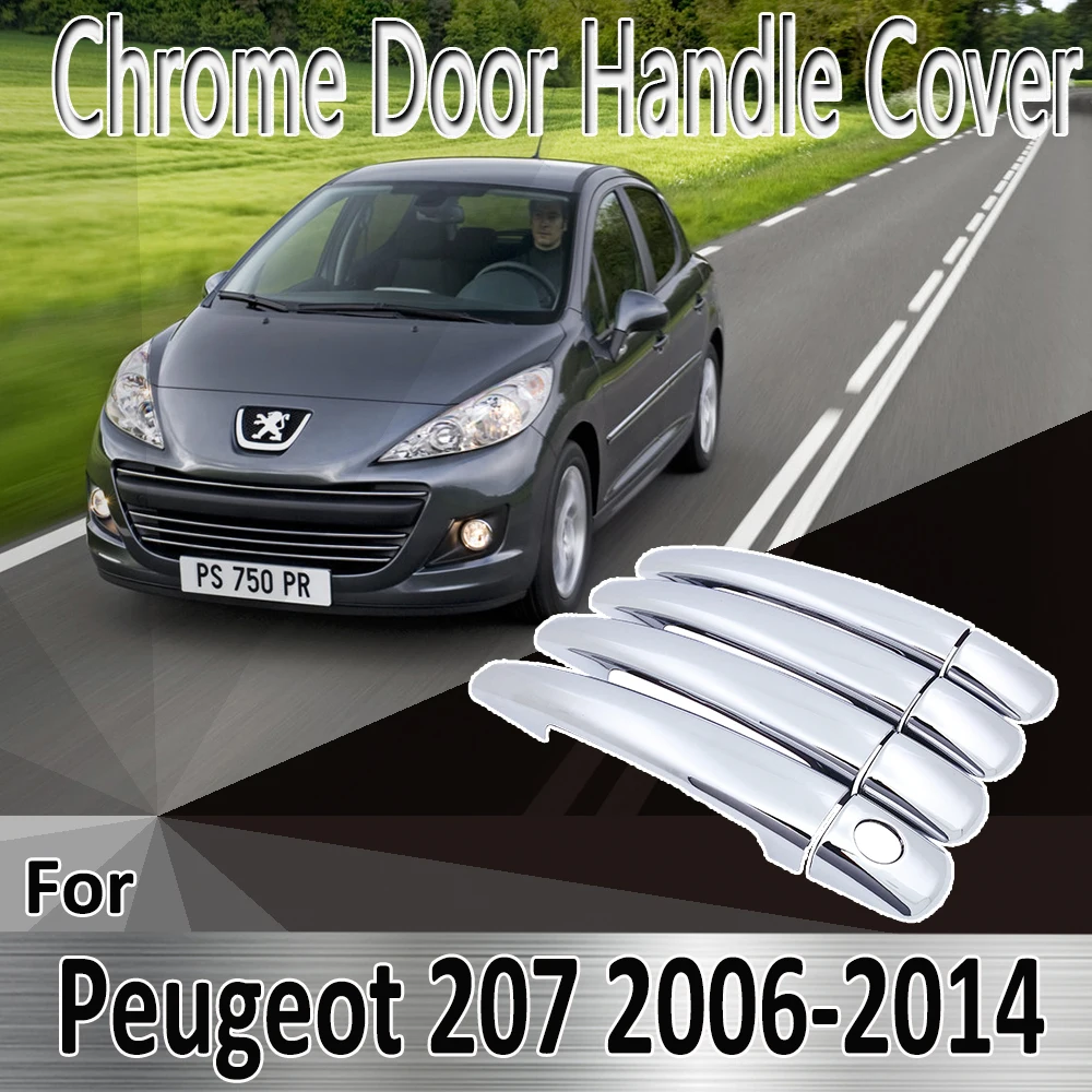 Für Peugeot 207 Zubehör Chrom Styling Türgriffe Abdeckungen 207cc 207sw  Immobilien Aufkleber Außen Dekoration Auto Styling 2006 - AliExpress