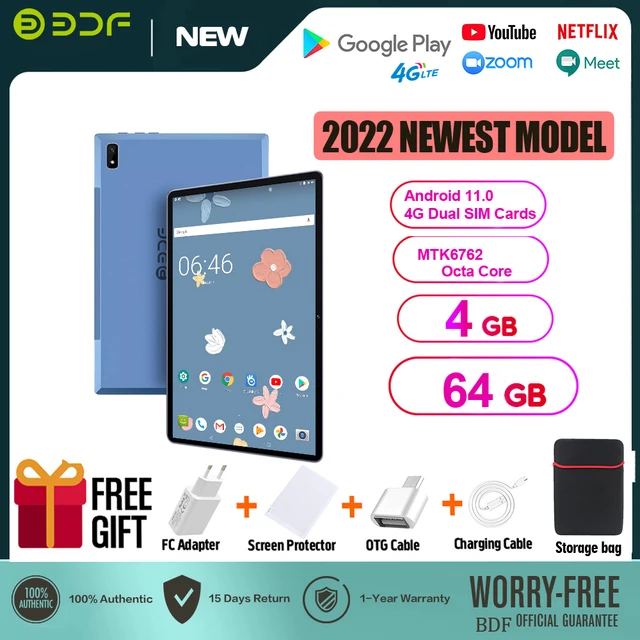 2022 New Arrival 10.1 Inch Tablet Android 11.0 Octa Core 4GB/64GB IPS Dual Phone Calls Tab 4G LTE Network GPS Pad Pro Tablets Pc 1