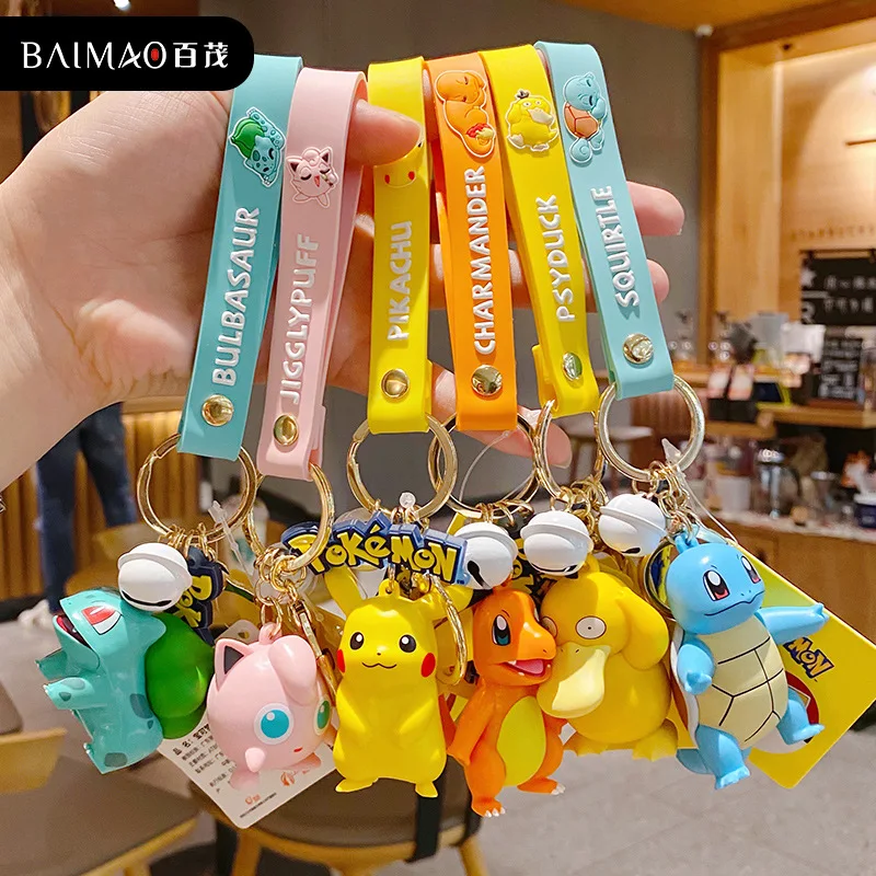 Genuine Pokemon Action Figure Pikachu Keychain Pokémon Squirtle Psyduck Model Car Kid Christmas Gifts | Игрушки и хобби