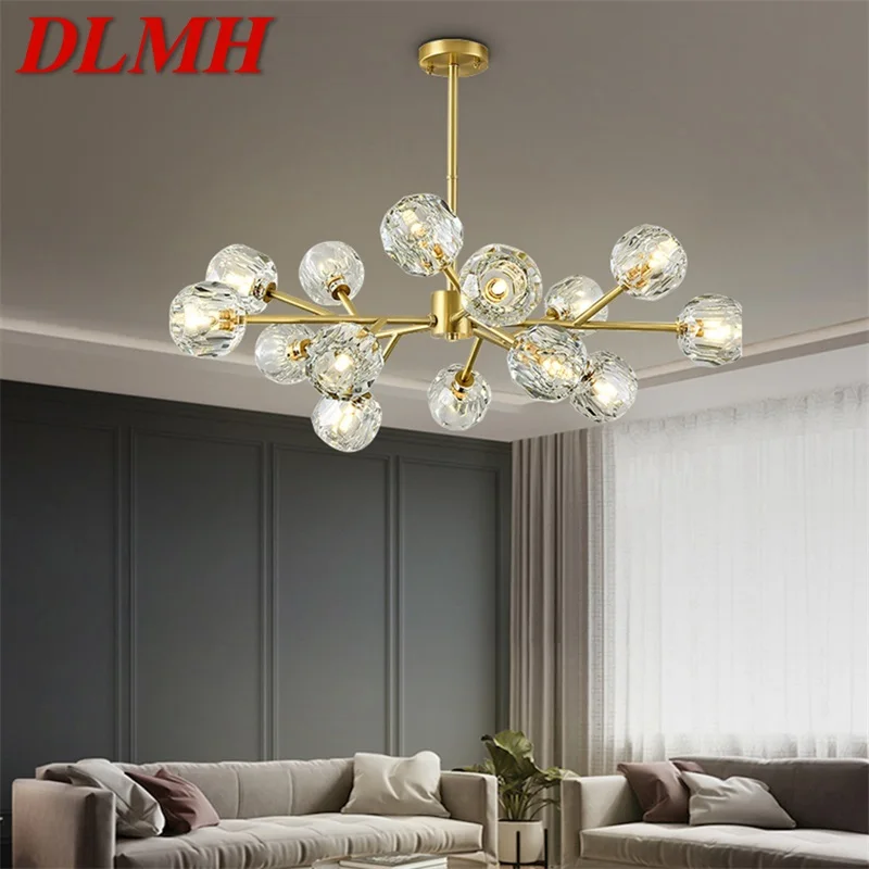 

DLMH Ceiling Chandelier Brass LED Pendant Light Crystal Fixtures Modern Luxury Decorative For Home Living Room Bedroom