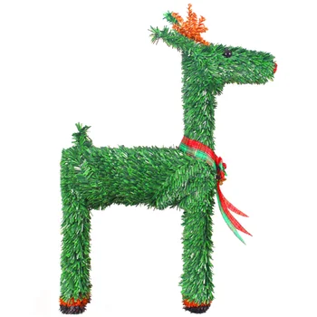 

1pc Reindeer Figurines High Quality Green Pretty Deer Tabletop Decorations Elk Adornment Christmas Elk Ornament for Party