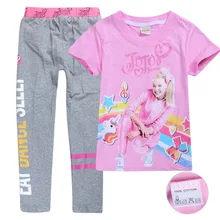 JOJO siwa/Блестящая хлопковая детская одежда для девочек, футболка летние топы с короткими рукавами и штаны для маленьких девочек, спортивные комплекты одежды