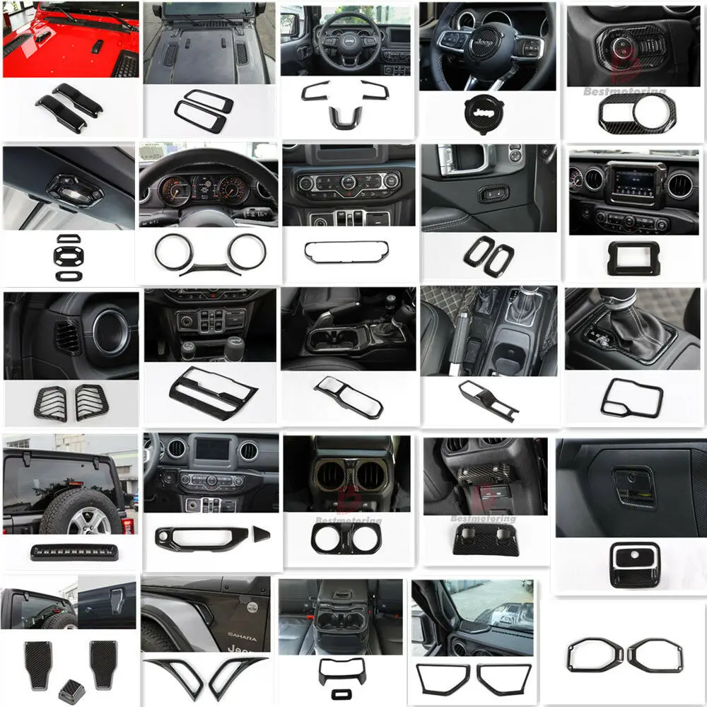 Для 2018 Jeep Wrangler JL комплект аксессуаров для внутренней отделки из углеродного
