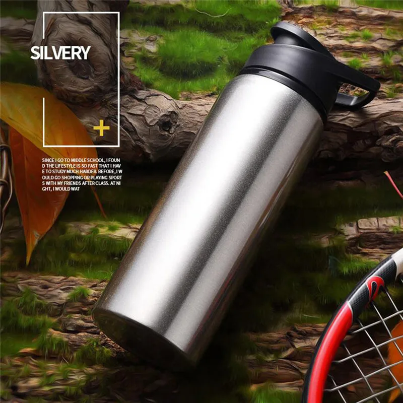 Stainless steel travel bottle sports water cup straight drink bicycle kettle outdoor sports pot #3S10 (12)