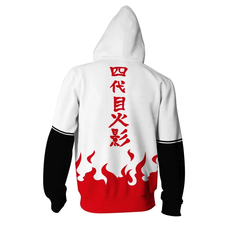  Anime Naruto 3D Hoody 4th 7th Naruto Uchiha Sasuke Hatake Kakashi Cosplay Hooded Jackets Zipper Coa