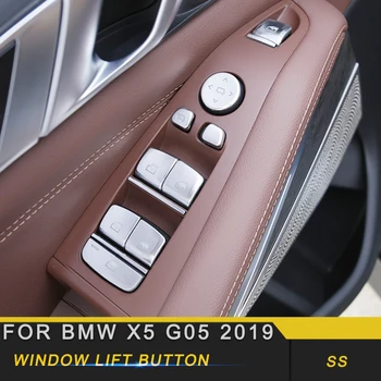 

For BMW X5 G05 2019 Car Styling Door Gate Window Control Button Switch Cover Trim Frame Sticker Interior Accessories