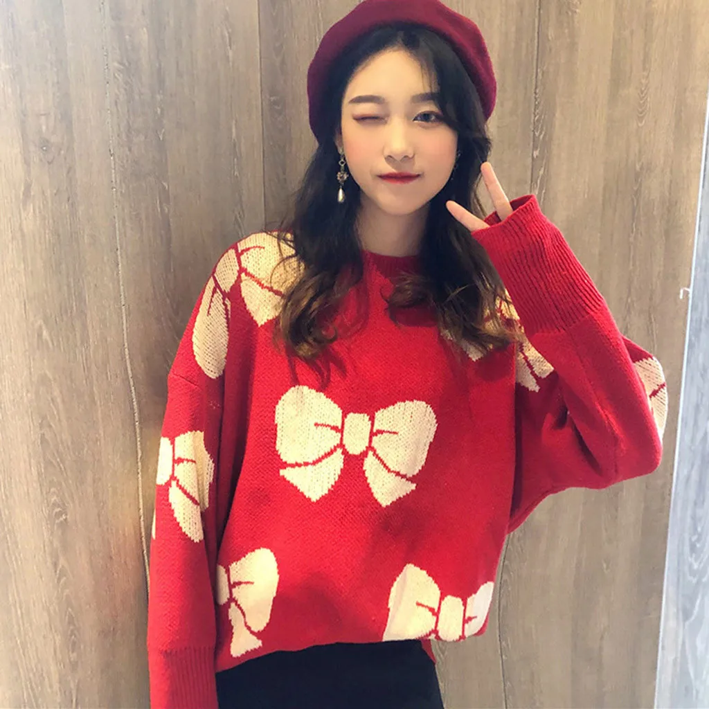 

Women Jumper Sweater Pullover Tops Coat Christmas Winter Female Girl Warm Brief Sweaters Clothing 11.4