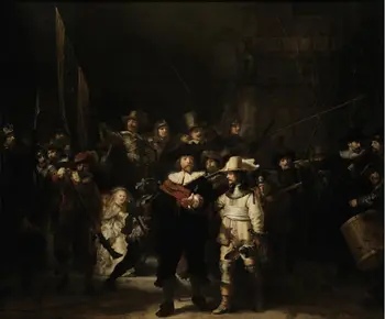 

Hand Painted Painting Rembrandt The Night Watch Frame available
