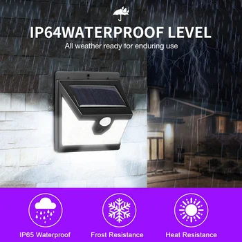 

Solar Led Light Outdoor Night Emergency Security Lights with Motion Sensor Solar Powered Wall lamp Waterproof Garden Path Lamps
