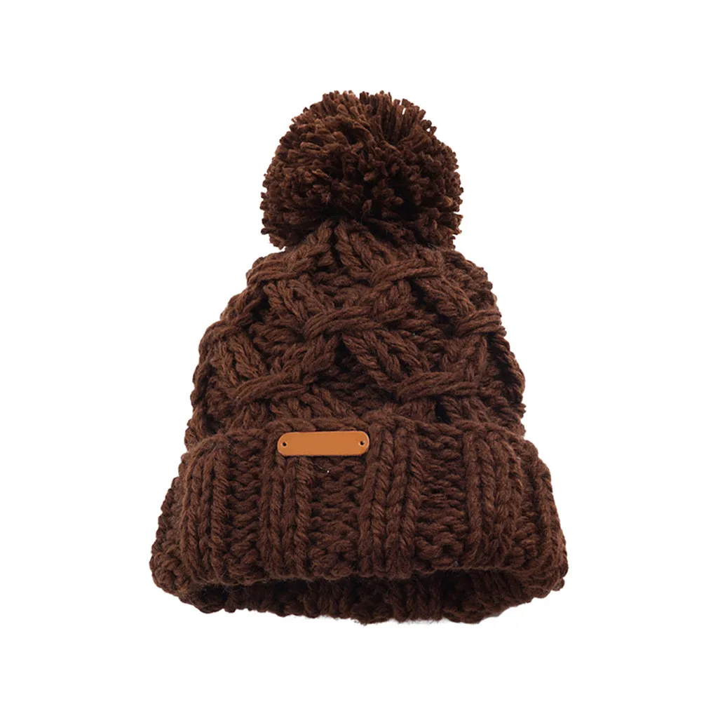 Осень Зима Новая осенняя и зимняя женская вязанная шапка с хвостиком, шерстяная шапка с опущенным верхом, утолщенная теплая зимняя шапка# O17 - Цвет: Coffee
