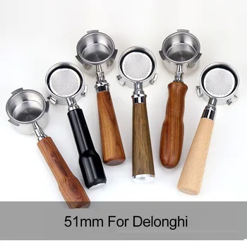 

51mm Coffee Bottomless Portafilter For Delonghi EC680/EC685 Stainless Steel Replacement Filter Basket Espresso Machine Accessory