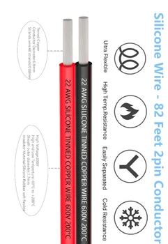 

15M Silicone Electrical Wire 22AWG Extension Cable Wire Cord 2 pin Cables Flexible Hook UP Strands Tinned Copper Wire