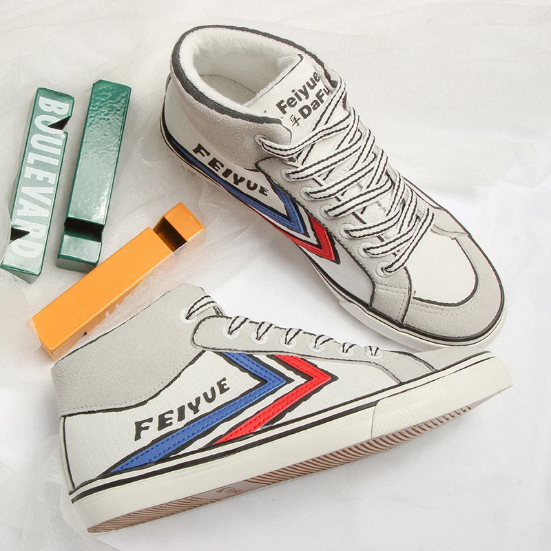 Feiyue/обувь в китайском стиле; обувь для кунг-фу; резиновые классические высокие женские кроссовки; сезон осень-зима; мужские Нескользящие кроссовки Feiyue для боевых искусств