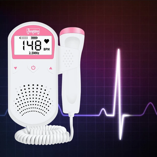 Portable Ultrasons Foetal Doppler Foetal Ecouter Bebe Moniteur Menage Rythme Cardiaque Moniteur Pour Les Femmes Enceintes Avec Moniteur 2 5m Grossesse Aliexpress