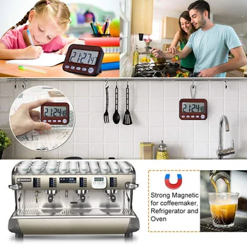 

New Timer Digital Timers, Kitchen Timer with Alarm Clock for Cooking or Office, Have Strong Magnet and Stand Used on Metal Plane