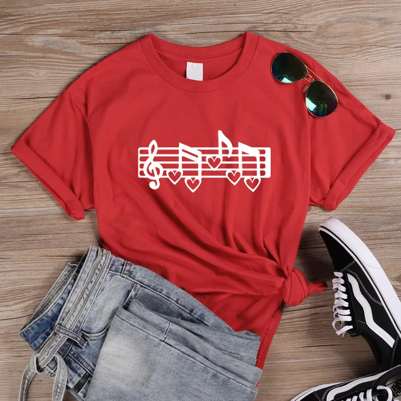 ONSEME/футболка с надписью «Music Note»; женская одежда; коллекция года; одежда в Корейском стиле с надписью «Love music love life»; летние хлопковые топы для девочек; Q-919