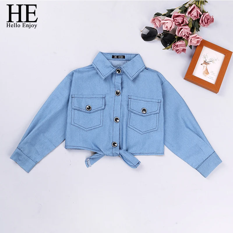 HE Hello Enjoy Girls Clothes 2022 Spring New Brand abbigliamento per  bambini camicia di jeans a maniche lunghe blu cappotto adolescente 4 6 8 10  12 anni|Blouses \u0026 Shirts| - AliExpress