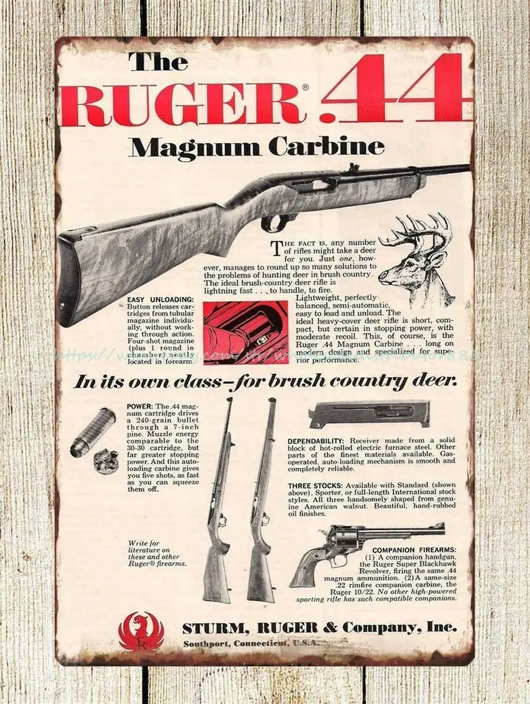 Ruger Firmarms Gun Tin Sign Handgun Ruger Gun Sign Tin Metal Mancave Barn Art