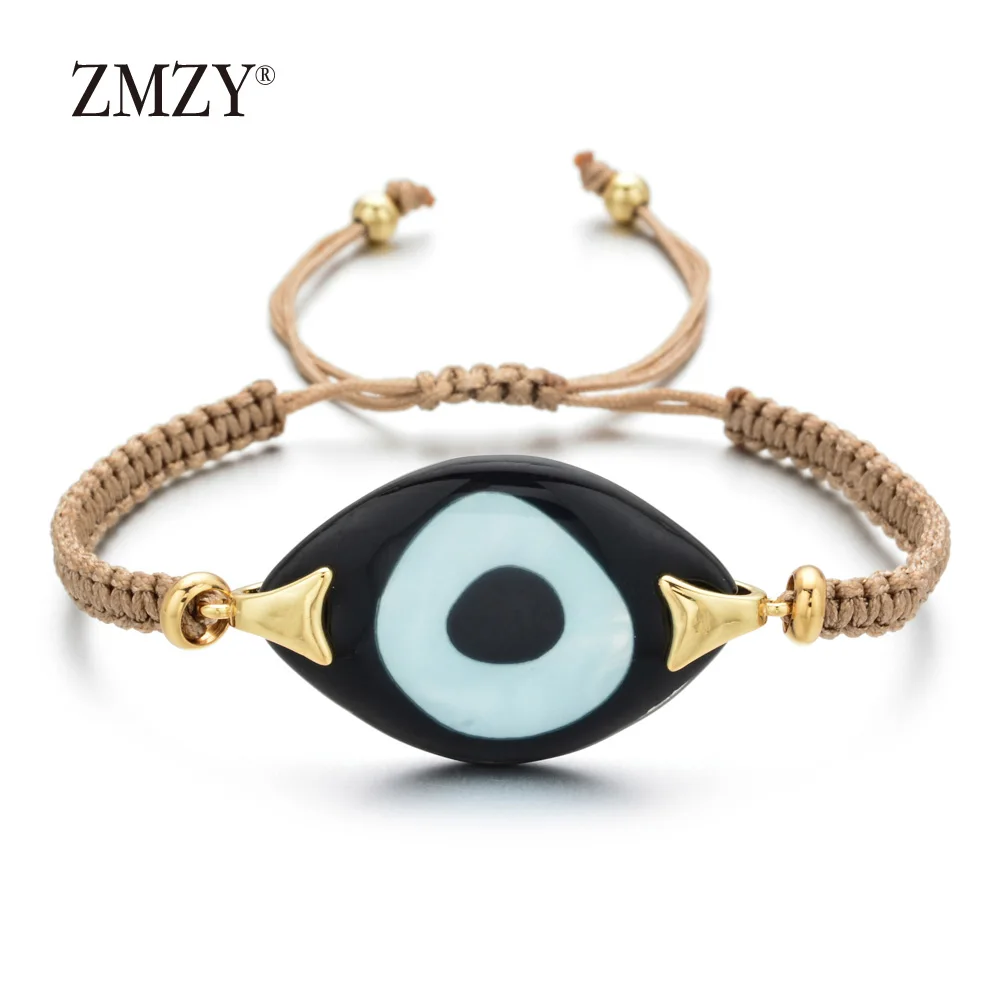 ZMZY роскошные новые модные женские Бохо этнические Турция браслет evil eye шнур ручной работы стекло кристалл фенечки с бусинами подарок - Окраска металла: QQSL012-2