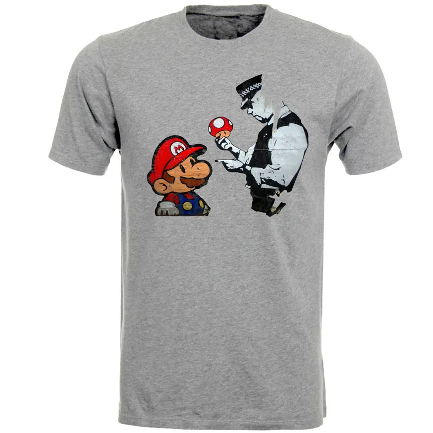 

Banksy Mushroom Retro Graffiti London Street Art Mens Tshirt Tee Top Ab79 Wholesale Tee Shirt