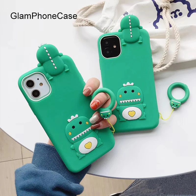 Мягкий силиконовый чехол GlamPhone 3D с динозавром для iPhone11Pro/Max X XS Max XR iPhone11 7 8 6 6s