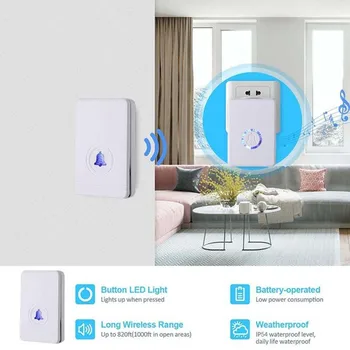 

Wireless Bell Doorbell Chime Waterproof Long-distance Remote Control 48 Songs 150m Waterproof Wireless Door Bell