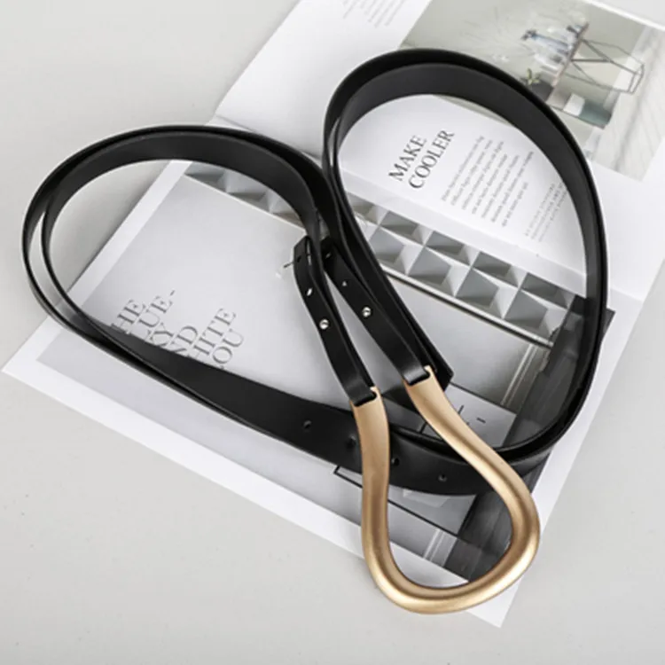 

Spring and Summer 2020 New Ins Hot Double-Layer Metal Arc Buckle Long BeltFashion All Match